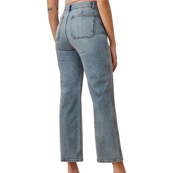 New Reformation Alyssa Patch Pocket High Rise Wide Leg Ankle Jeans 30 Aden Wash - Picture 3 of 15